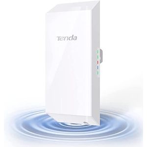 Tenda O1 Access Point Outdoor WLAN Bridge CPE (300 Mbit/s auf 2,4GHz, 8dBi Richtantenne, PoE, 500m Reichweite, zentrales Management, IP65 Wasserdicht)