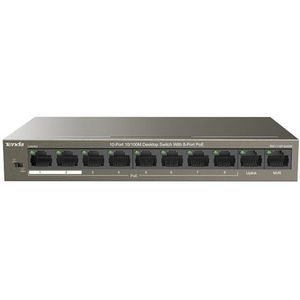 HUB - SWITCH 8 POORTEN - Tenda - 10/100 Mbit/s - PoE Uitgangsvermogen 58 W