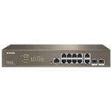 Tenda - TEG5312F - Netwerkschakelaar - Bruin - Managed L3 Gigabit Ethernet - 10 Havens