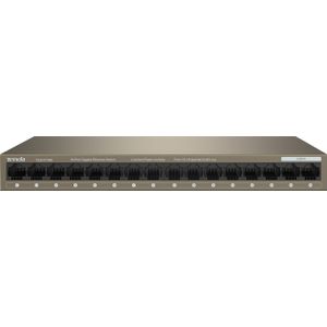 Tenda - Teg1016m - 16 Poorts Switch - Gigabit - Zwart - Materiaal: Kunststof