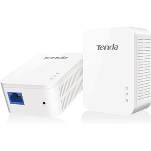 Tenda PH3 set powerline AV1000 WLAN-set gigabit powerline adapter (2 gigabit LAN-poorten,HomePlug AV2,QoS,plug&play,energiebesparend,compatibel met alle gangbare Powerlan-adapters,set van 2) wit