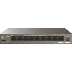 Tenda - TEG1110PF-8-102W - Netwerkschakelaar - Grijs - Managed Gigabit Ethernet - Power over Ethernet