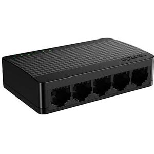 Tenda Gigabit Switch 5 Poorts Ethernet Switch (Plug-and-Play netwerkswitch, ventilatorloos, onbeheerd, zwart) (SG105 V4.0)