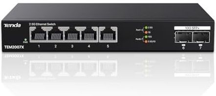 Tenda - TEM2007X - Ethernet Schakelaar - Zwart - 5 Poorten - 2,5 Gigabit