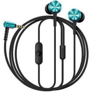 1MORE E1009 in-ear hoofdtelefoon, ergonomisch, bekabeld, stereo, met microfoon en afstandsbediening met iPhone, Android-smartphone, blauw