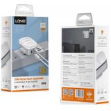 LDNIO A2425C Wall Charger with USB, USB-C, Lamp, and MicroUSB Cable