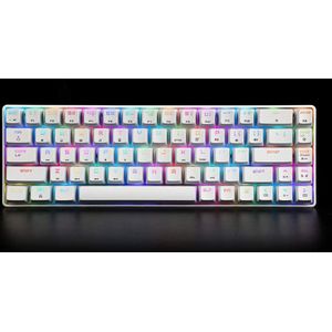 Magic-refiner Mk14 RGB Backlight Gaming Keyboard 68 Keys Metal Panel Black/ White - Rod, White, Brown and blue