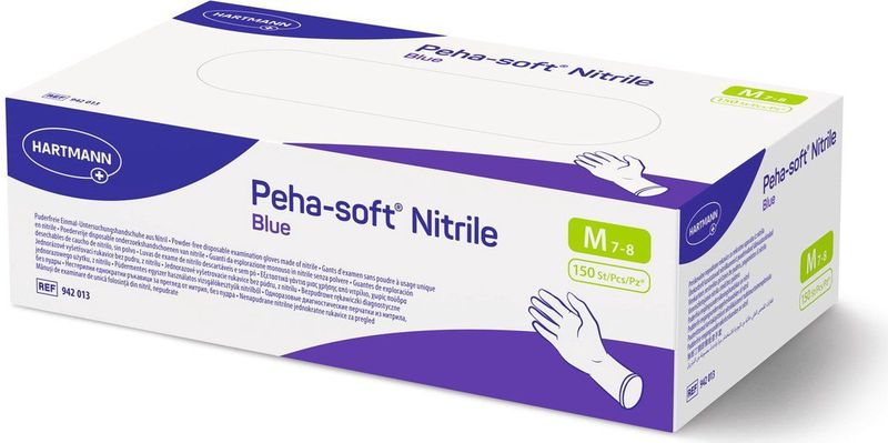 Peha-soft - Nitrile Medische Wegwerphandschoenen - Blauw | S | 150 stuks