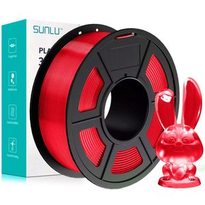 SUNLU - PETG - 3D Printer Filament - Transparant Rood - 1 kg - 1.75mm