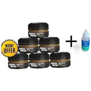 NISHMAN 07 HAIR STYLING WAX GOLD ONE 6 STUKS+ Eagle Force 100ml Baard olie