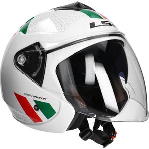 LS2 Helm Twister Combo OF573 wit / groen / rood maat S