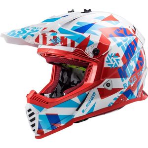 LS2 Helm Fast EVO Mini Funky MX437 glans rood / wit maat S
