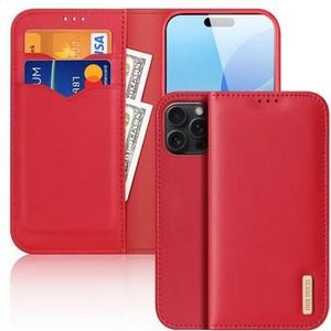 Dux Ducis Hivo Apple iPhone 16 Pro Hoesje RFID Book Case Rood