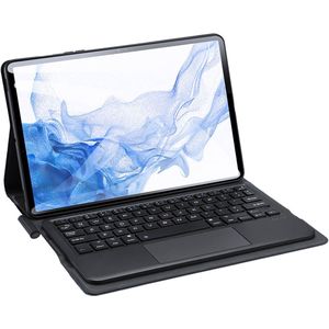 Dux Ducis QWERTY Bluetooth Keyboard Bookcase voor de Samsung Galaxy Tab S8 / S7 - Zwart