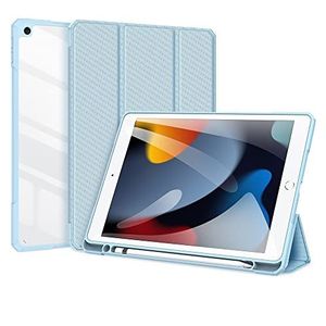DUX DUCIS Toby Schutzhülle für Apple iPad 7/8/9 10.2, dreifach gefaltete Schutzhülle mit transparenter Rückseite und automatischer Wake-/Sleep-Funktion, mit Stifthalter, Blau