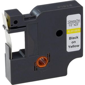 G&G-tape compatibel met Dymo D1 / 45018 / S0720580 (12 mm x 7 m) zwart op geel