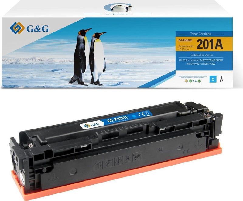 G&G - CF401A - Tonercartridge - Cyaan - 1 stuk