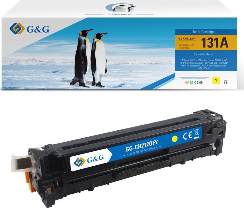 G&G CF212A Toner - Geel - Compatibel met HP 131A / Canon 731 - 1 PACK