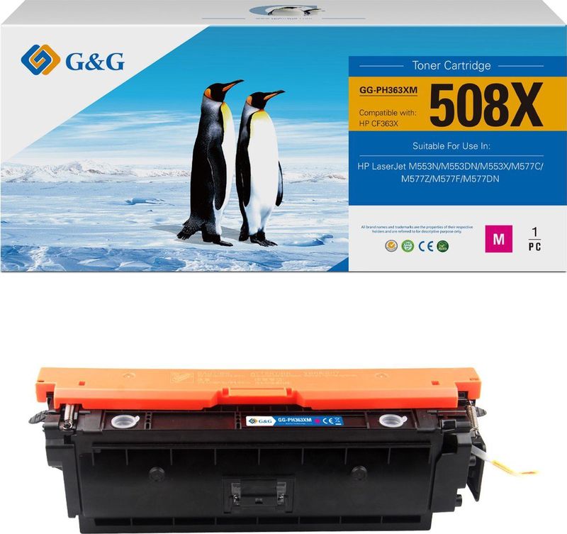 123inkt - HP 508X (CF363X) Toner - Magenta - Hoge Capaciteit - 11.000 Afdrukken