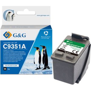 G&G 21XL Inktcartridge compatibel met HP 21( C9351AE)  21XL( C9351CE) Zwart Hoge capaciteit huismerk