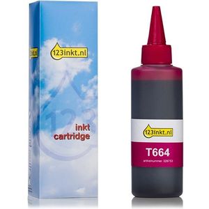 Epson 664 (T6643) inktfles magenta (123inkt huismerk)