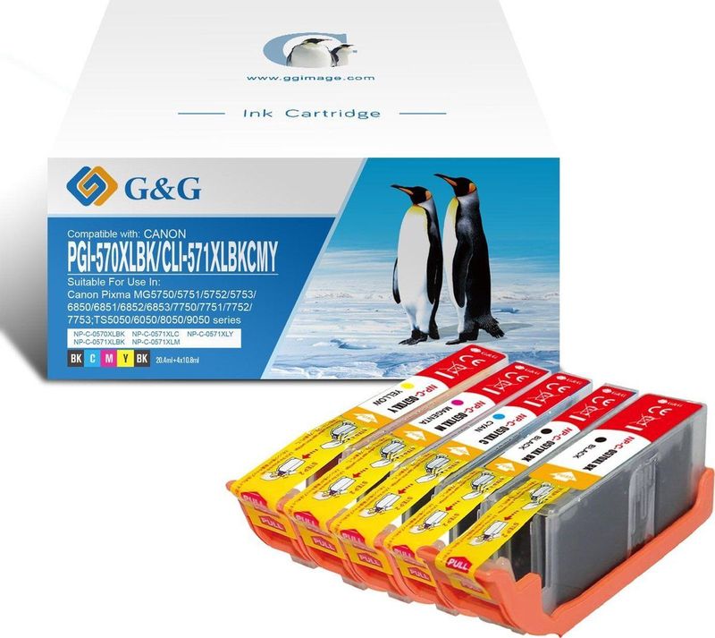 G&G Canon PGI-570/CLI-571 XL - Inktcartridge - Zwart / Cyaan / Magenta / Geel - Inhoud: 4 stuks