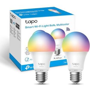 TP-koppeling Tapo L530E, slimme Wi-Fi-LED-lamp, veelkleurig, instelbaar, E27, 8,7 W 806 lm, compatibel met Alexa en Google Home, 2 stuks (verpakking van 1)