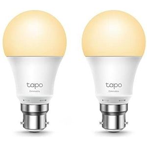 TP-Link Tapo Smart Bulb, Smart Wi-Fi LED Light, B22, 8.7W, Energy saving, Works with Amazon Alexa and Google Home, Dimmable Soft Warm White, No Hub Required - Tapo L510B(2-pack)[Energy Class F]