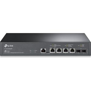 TP-Link Omada TL-SX3206HPP beheersschakelaar L2+ 4 poorten 10G met 2 x 10G SFP-poorten, 4 x PoE++ poorten, totaal 200W voeding