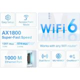 TP-Link RE600X - WiFi Extender - 1000 Mbps - Wit