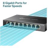Tp-link - TL-SG108E - Gigabit Easy Smart Switch - Zwart - 8 Poorten