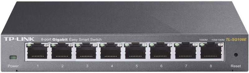 Tp-link - TL-SG108E - Gigabit Easy Smart Switch - Zwart - 8 Poorten