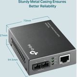TP-LINK - MC200CM - Multimediaconverter - Zwart - Glasvezel