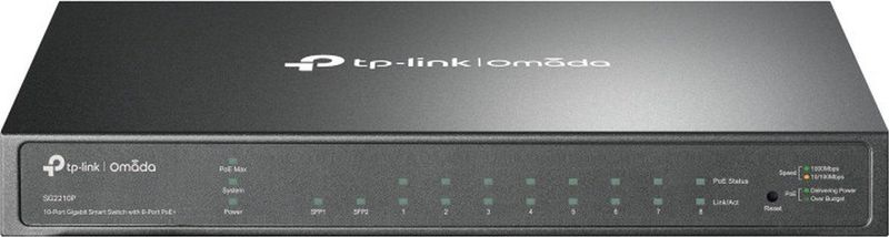 TP-LINK TL-SG2210P V3 Switch - Gigabit Smart PoE Switch - Zwart - 8 PoE Aansluitingen
