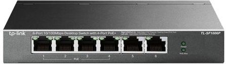 TP-Link - TL-SF1006P - Netwerkschakelaar - Zwart - 6 Havens - 4 PoE+