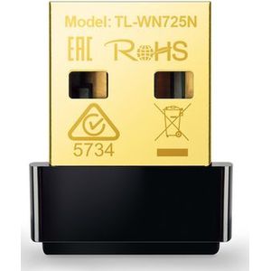 TP-Link - TL-WN725N - WLAN Adapter - Zwart - USB - 150 Mbit/s