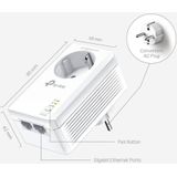 TP-Link - TL-PA7027P - AV1000 Powerline Adapter - Gigabit - Wit