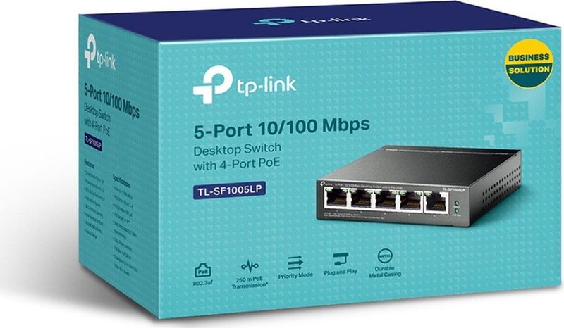 TP-LINK TL-SF1005LP - Switch 5 Poorten - Fast Ethernet - Power over Ethernet
