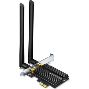 TP-Link AX3000-Wi-Fi 6-PCIe-Adapter mit Bluetooth 5.0, Kabellos, PCI Express, WLAN / Bluetooth, Wi-Fi 6 (802.11ax), 2402 Mbit/s, Schwarz, Metallisch