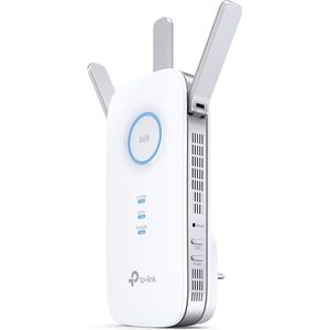 TP-Link RE550 Wifi-versterker Repeater AC1900 (Dual-WLAN AC + N, 1300 MBit/s 5 GHz + 600 MBit/s 2,4 GHz, WLAN-versterker, app-bediening, maximale afdekking, compatibel met alle WLAN-routers), wit