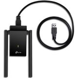 TP-Link Archer T4U Plus AC1300 Dual-High-Gain-Antennen WLAN-USB-Adapter(400Mpit/s auf 2,4 GHz Band und 867Mbit/s auf 5 GHz Band, USB 3.0 Port, Dual High-Gain-Antennen, MU-MIMO) Schwarz