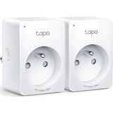 TP-Link Tapo wandcontactdoos, wifi, intelligent stopcontact, compatibel met Alexa, Google Home en Siri, 10 A, bediening van koffiezetapparaat, lamp, radiator, geen hub nodig, TapoP100 (FR) 2 stuks