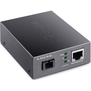 TP-Link TL-FC311B-20 netwerk media converter 1000 Mbit/s Single-mode Zwart
