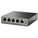 TP-Link TL-SG1005P PoE Switch 5-Port Gigabit Lan Switch mit 4 PoE+ Ports (65 Watt, IEEE-802.3af/at PoE,lüfterlos, Plug-and-Play, robustes Metallgehäuse) Schwarz