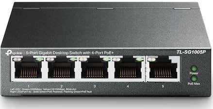 TP-Link TL-SG1005P 5-Port-10/100/1000Mbit/s-Desktop-Switch mit 4 PoE-Ports