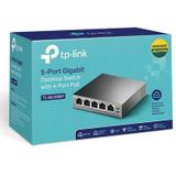 TP-Link - TL-SG1005P - Netwerkschakelaar - Zwart - 5 Poorten - PoE