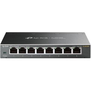 TP-Link - TL-SG108S - Netwerkswitch - Zwart - Stalen Behuizing - 8 Poorten