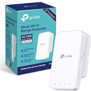 TP-Link AC1200 Mesh Dual Band Wi-Fi Range Extender, Broadband/Wi-fi Extender, Wi-Fi Booster, creates A Seamless Whole Home Mesh Wi-Fi System with One mesh Router, WPS, UK Plug (RE300)