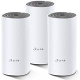 TP-Link Deco E4 Mesh WLAN Set (3er Pack), AC1200 Dual Band Router & Repeater (Reichweite bis zu 370m², ideal für große Häuser mit mehreren Geräten, 6X 100Mbit/s Ports) weiß
