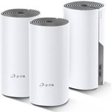 TP-Link Deco E4 Mesh WLAN Set (3er Pack), AC1200 Dual Band Router & Repeater (Reichweite bis zu 370m², ideal für große Häuser mit mehreren Geräten, 6x 100Mbit/s Ports) weiß